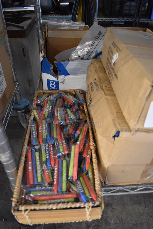 ALL ONE MONEY! Tier Lot of Various Items Including Crayons and Fake Turf Pieces - Image 2 of 7