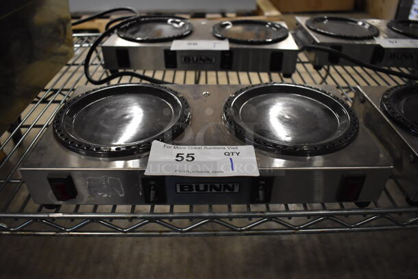 Bunn WX2 Stainless Steel Commercial Countertop 2 Burner Coffee Pot Warmer. 120 Volts, 1 Phase. 14x7x2.5. Tested and Working! - Image 1 of 4