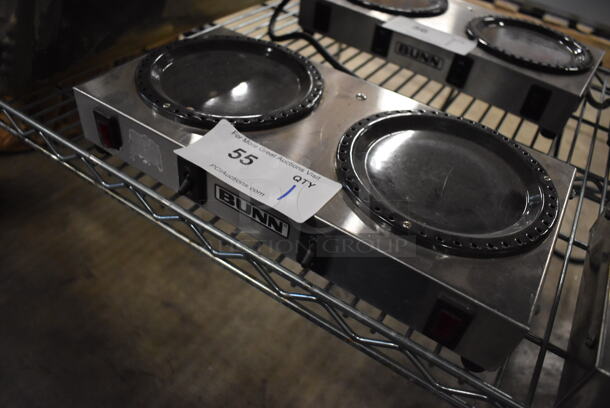 Bunn WX2 Stainless Steel Commercial Countertop 2 Burner Coffee Pot Warmer. 120 Volts, 1 Phase. 14x7x2.5. Tested and Working! - Image 3 of 4