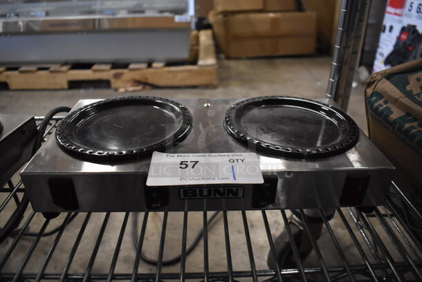 Bunn WX2 Stainless Steel Commercial Countertop 2 Burner Coffee Pot Warmer. 120 Volts, 1 Phase. 14x7x2.5. Tested and Working! - Image 1 of 4