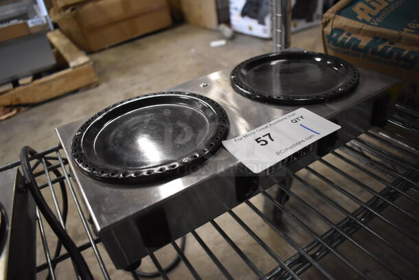 Bunn WX2 Stainless Steel Commercial Countertop 2 Burner Coffee Pot Warmer. 120 Volts, 1 Phase. 14x7x2.5. Tested and Working! - Image 2 of 4