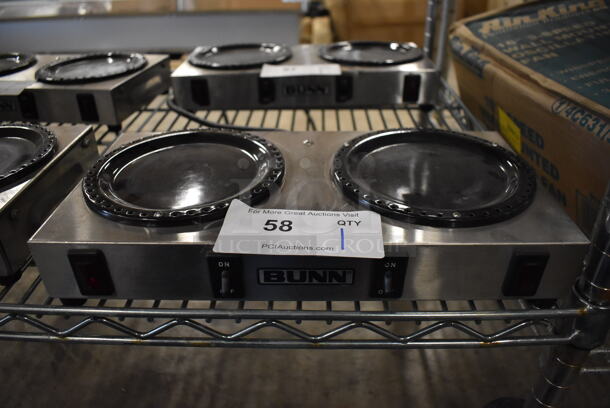 Bunn WX2 Stainless Steel Commercial Countertop 2 Burner Coffee Pot Warmer. 120 Volts, 1 Phase. 14x7x2.5. Tested and Working! - Image 1 of 4