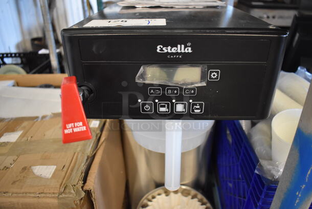 BRAND NEW! Estella Stainless Steel Commercial Countertop Coffee Machine w/ Hot Water Dispenser, Poly Brew Basket. 22x18x28 - Image 3 of 4