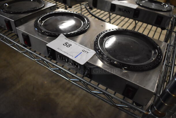 Bunn WX2 Stainless Steel Commercial Countertop 2 Burner Coffee Pot Warmer. 120 Volts, 1 Phase. 14x7x2.5. Tested and Working! - Image 3 of 4