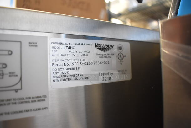 BRAND NEW SCRATCH AND DENT! Vollrath JT4HC Stainless Steel Commercial Countertop Electric Powered Double Conveyor Toaster Oven. 208 Volts, 1 Phase. 20x24x24. Tested and Working! - Image 6 of 6