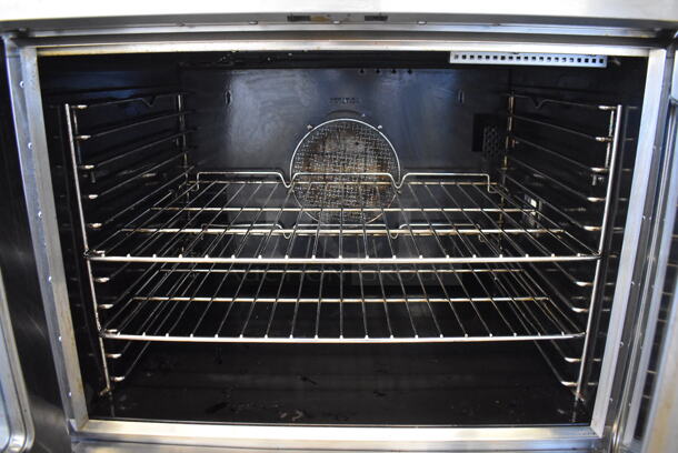 LIKE NEW! CPG Cooking Performance Group FEC-100-B Stainless Steel Commercial Electric Powered Full Size Convection Oven w/ View Through Doors, Metal Oven Racks and Thermostatic Controls. 208 Volts, 1 Phase. 38x30x28. Tested and Working! - Image 5 of 6