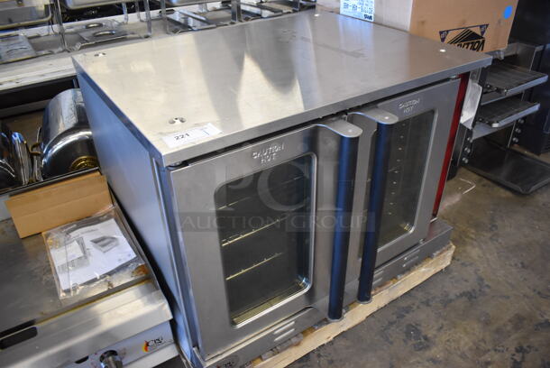 LIKE NEW! CPG Cooking Performance Group FEC-100-B Stainless Steel Commercial Electric Powered Full Size Convection Oven w/ View Through Doors, Metal Oven Racks and Thermostatic Controls. 208 Volts, 1 Phase. 38x30x28. Tested and Working! - Image 6 of 6
