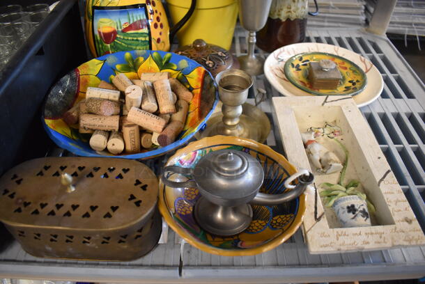 ALL ONE MONEY! Tier Lot of Various Items Including Plates, Pitcher, Corks and Tea Light Candle Holders - Image 2 of 5