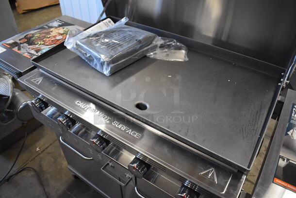 BRAND NEW! Members Mark Pro Series G70302/G70302-1 Stainless Steel Commercial 5 Burner Propane Gas Powered Flat Top Griddle Portable Grill on Commercial Casters. 68x25x42 - Image 4 of 9