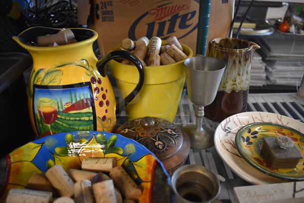 ALL ONE MONEY! Tier Lot of Various Items Including Plates, Pitcher, Corks and Tea Light Candle Holders - Image 3 of 5