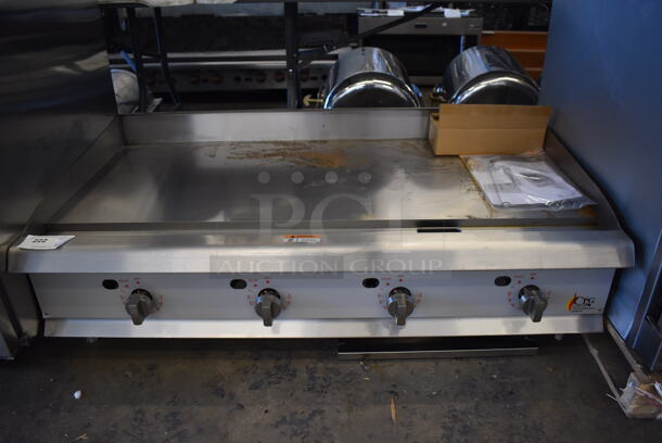 BRAND NEW SCRATCH AND DENT! CPG Cooking Performance Group GT-CPG-48-NL Stainless Steel Commercial Countertop Gas Powered Flat Top Griddle w/ Thermostatic Controls. 48x30x16. Tested and Working! - Image 1 of 7