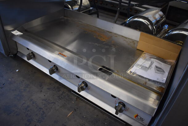 BRAND NEW SCRATCH AND DENT! CPG Cooking Performance Group GT-CPG-48-NL Stainless Steel Commercial Countertop Gas Powered Flat Top Griddle w/ Thermostatic Controls. 48x30x16. Tested and Working! - Image 3 of 7