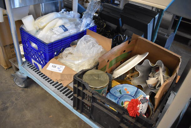 ALL ONE MONEY! Tier Lot of Various Items Including Plastic Lids and Various Plates - Image 5 of 5
