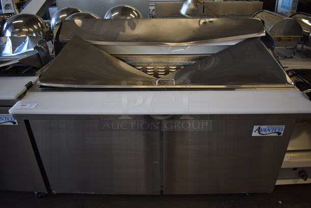 BRAND NEW SCRATCH AND DENT! Avantco 178SSPT60MHC Stainless Steel Commercial Sandwich Salad Prep Table Bain Marie Mega Top on Commercial Casters. 115 Volts, 1 Phase. 60x35x46. Tested and Working!