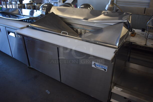 BRAND NEW SCRATCH AND DENT! Avantco 178SSPT60MHC Stainless Steel Commercial Sandwich Salad Prep Table Bain Marie Mega Top on Commercial Casters. 115 Volts, 1 Phase. 60x35x46. Tested and Working! - Image 3 of 7