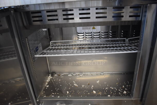 BRAND NEW SCRATCH AND DENT! Avantco 178SSPT60MHC Stainless Steel Commercial Sandwich Salad Prep Table Bain Marie Mega Top on Commercial Casters. 115 Volts, 1 Phase. 60x35x46. Tested and Working! - Image 6 of 7