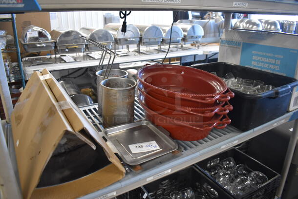 ALL ONE MONEY! Tier Lot of Various Items Including Poly Bins, Metal Baskets and Monogram Toilet Paper Dispenser - Image 1 of 5