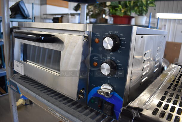 BRAND NEW! CMO-1 Stainless Steel Commercial Single Deck Electric Powered Pizza Oven. 120 Volts, 1 Phase. 23x20x11 - Image 4 of 5