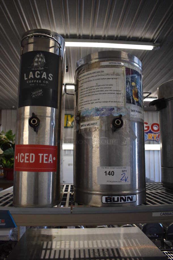 2 Various Metal Bunn Beverage Holder Dispensers. No Lids. 11x11x19, 6x14x22. 2 Times Your Bid! - Image 1 of 3