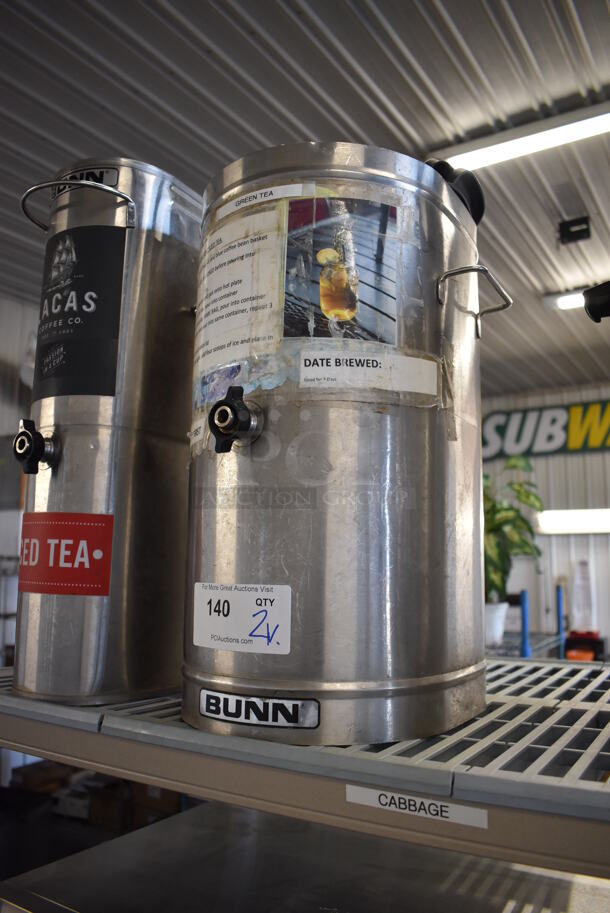 2 Various Metal Bunn Beverage Holder Dispensers. No Lids. 11x11x19, 6x14x22. 2 Times Your Bid! - Image 2 of 3