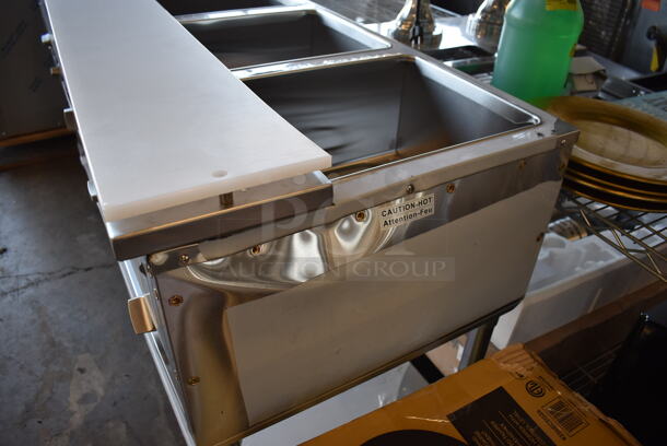 BRAND NEW SCRATCH AND DENT! ServIt 423EST5WO Stainless Steel Commercial Electric Powered 5 Well Steam Table w/ Cutting Board and Under Shelf. 208/240 Volts, 1 Phase. 71x23x36. Tested and Working! - Image 6 of 7