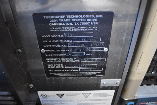 2018 Turbochef NGO Metal Commercial Countertop Electric Powered Rapid Cook Oven. 208/240 Volts, 1 Phase. 16x27x26 - Image 6 of 6