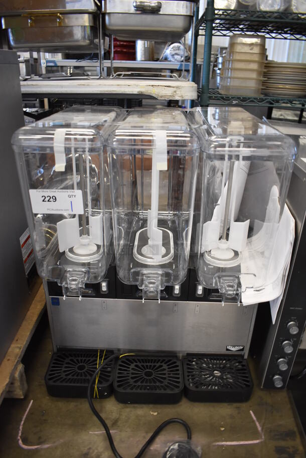 BRAND NEW! Vollrath 8D1316-456-465 Stainless Steel Commercial Countertop 3 Hopper Refrigerated Beverage Machine. Missing Dispenser Parts. 115 Volts, 1 Phase. 21x19x27. Tested and Working! - Image 1 of 8