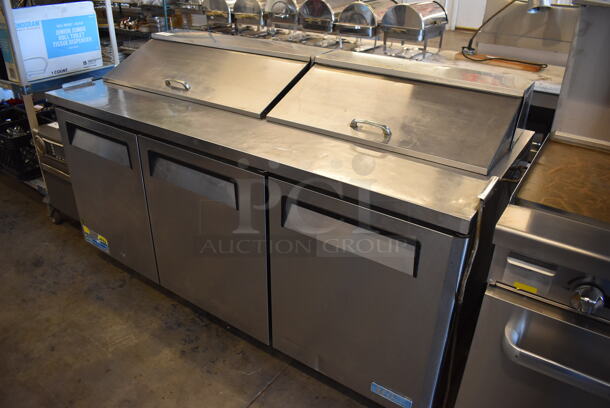 Turbo Air MST-72 Stainless Steel Commercial Sandwich Salad Prep Table Bain Marie Mega Top on Commercial Casters. 115 Volts, 1 Phase. 73x30x43. Tested and Powers On But Does Not Get Cold - Image 3 of 9