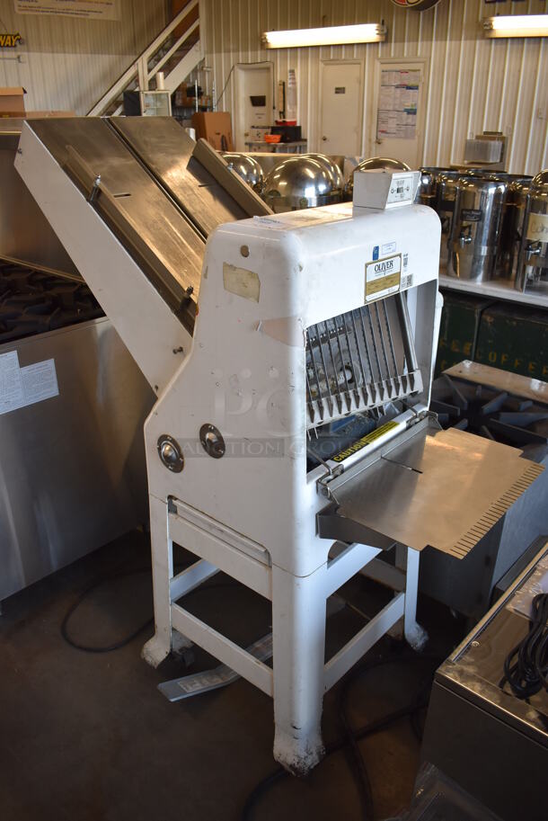 Oliver 797-32-NC Metal Commercial Floor Style Bread Loaf Slicer. 115 Volts, 1 Phase. 48x21x56. Tested and Working! - Image 2 of 7