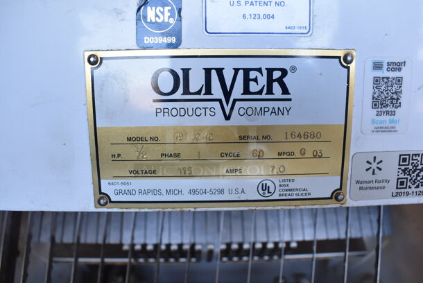 Oliver 797-32-NC Metal Commercial Floor Style Bread Loaf Slicer. 115 Volts, 1 Phase. 48x21x56. Tested and Working! - Image 4 of 7