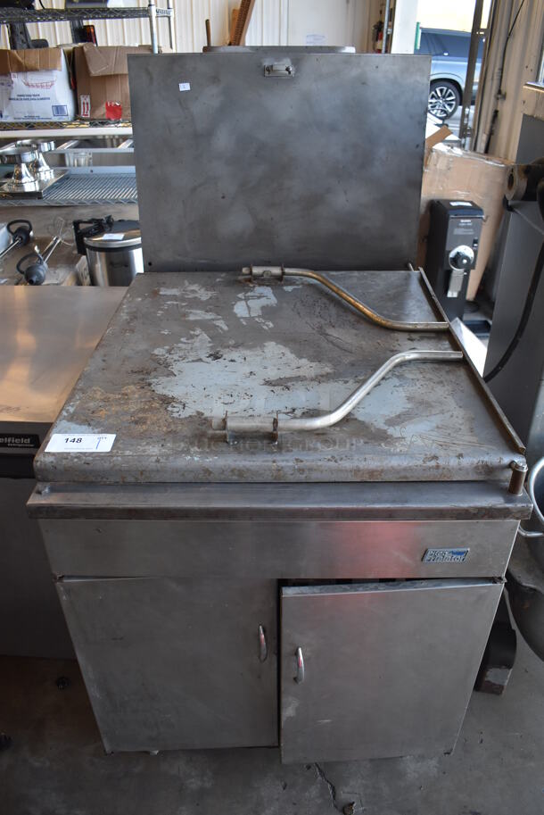 Pitco Frialator 24P Stainless Steel Commercial Floor Style Natural Gas Powered Donut Fryer. 120,000 BTU. 30x44x56