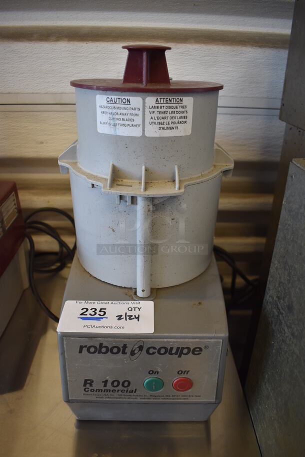 Robot Coupe R100 Metal Commercial Countertop Food Processor w/ Continuous Feed Head. 115 Volts, 1 Phase. 8x16x18. Tested and Working! - Image 1 of 6