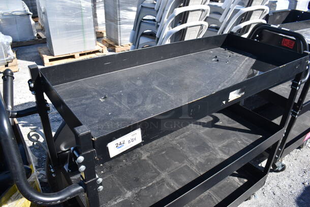 Black Metal 3 Tier Cart w/ 2 Push Handles on Commercial Casters. 62x22x50 - Image 3 of 4