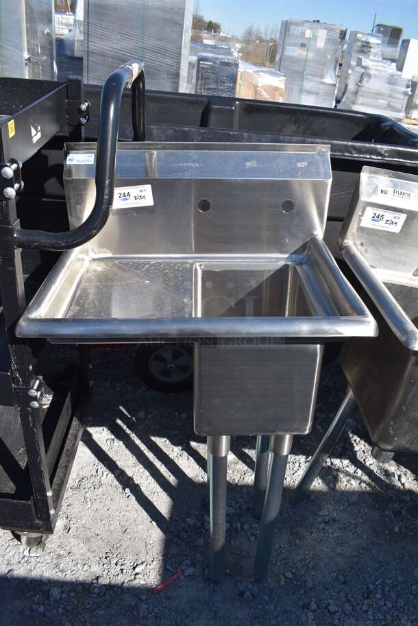 KoolMore SA101410-12L3 Stainless Steel Commercial Single Bay Sink w/ Left Side Drain Board. 25x20x43. Bay 10x14x10. Drain Board 10x16x1 - Image 1 of 4