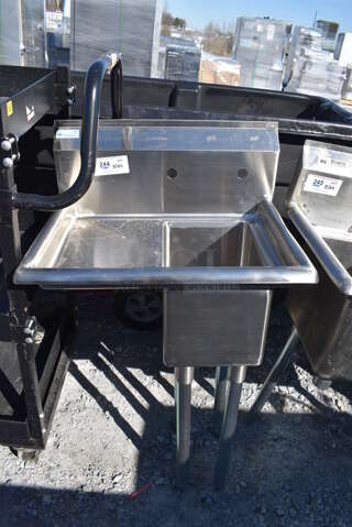 KoolMore SA101410-12L3 Stainless Steel Commercial Single Bay Sink w/ Left Side Drain Board. 25x20x43. Bay 10x14x10. Drain Board 10x16x1