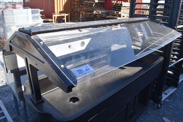 Black Poly Buffet Station w/ Sneeze Guard on Commercial Casters. 63x33x54 - Image 3 of 6