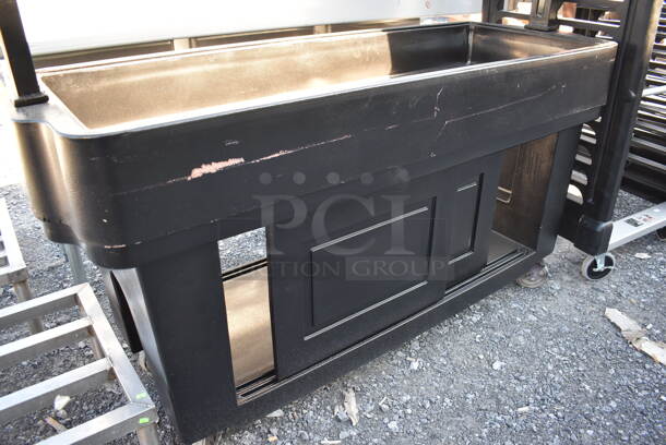 Black Poly Buffet Station w/ Sneeze Guard on Commercial Casters. 63x33x54 - Image 5 of 6