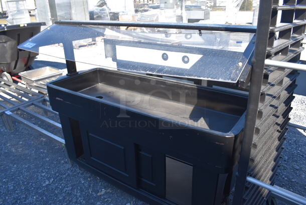 Black Poly Buffet Station w/ Sneeze Guard on Commercial Casters. 63x33x54 - Image 6 of 6