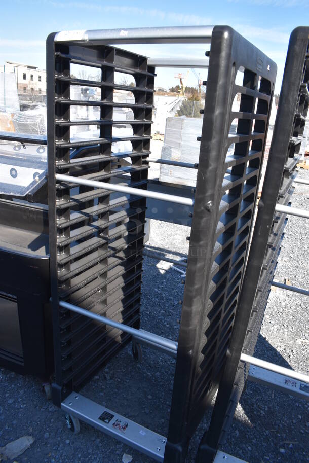 BRAND NEW! Rubbermaid Black Poly and Metal Pan Transport Rack on Commercial Casters. 25x28x68 - Image 3 of 4