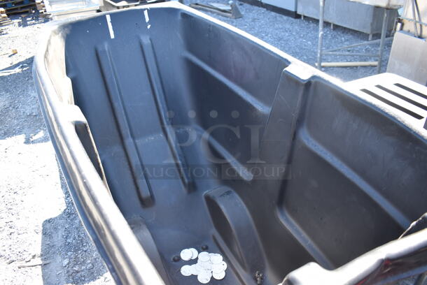 BRAND NEW SCRATCH AND DENT! Rubbermaid Black Poly Portable Bin on Casters. 69x34x44 - Image 3 of 5