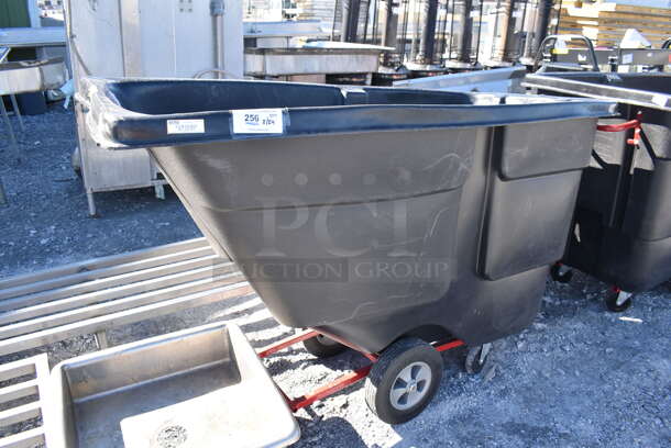 BRAND NEW SCRATCH AND DENT! Rubbermaid Black Poly Portable Bin on Casters. 69x34x44 - Image 5 of 5