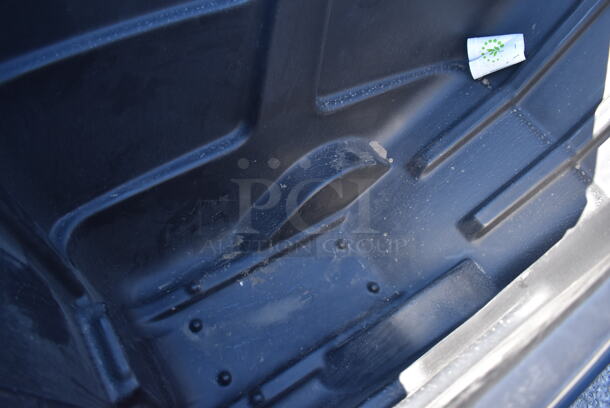 BRAND NEW SCRATCH AND DENT! Rubbermaid Black Poly Portable Bin on Casters. 69x34x44 - Image 3 of 4