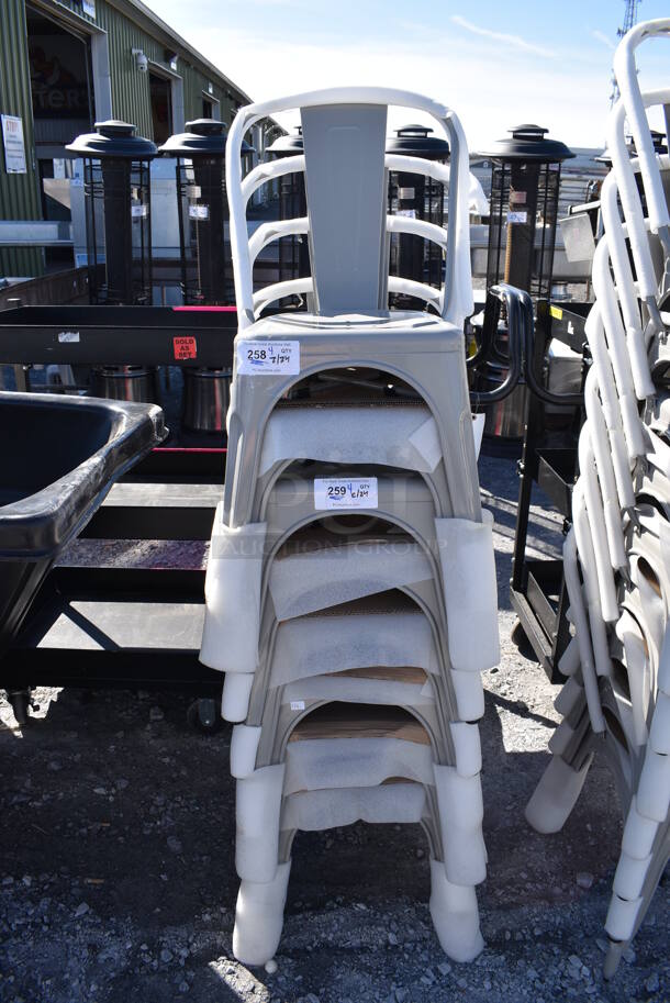5 BRAND NEW! Gray Metal Tolix Style Chairs. Stock Picture - Cosmetic Condition May Vary. 18x20x32. 5 Times Your Bid! - Image 3 of 3