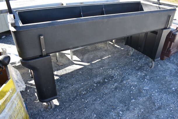 Black Poly Buffett Station w/ Sneeze Guard on Commercial Casters. 74x29x60 - Image 3 of 5