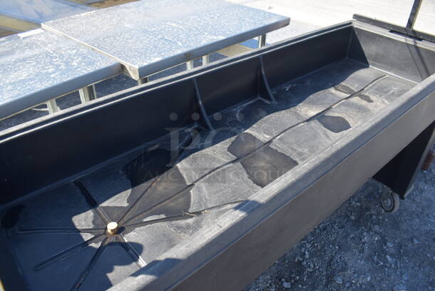Black Poly Buffett Station w/ Sneeze Guard on Commercial Casters. 74x29x60 - Image 4 of 5