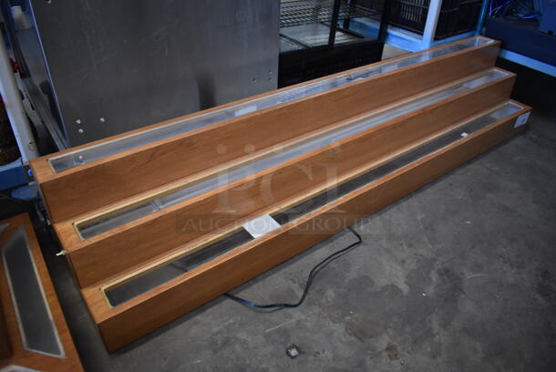 Wooden Countertop 3 Tier Bottle Merchandiser Display. 66x12x12. Tested and Working!