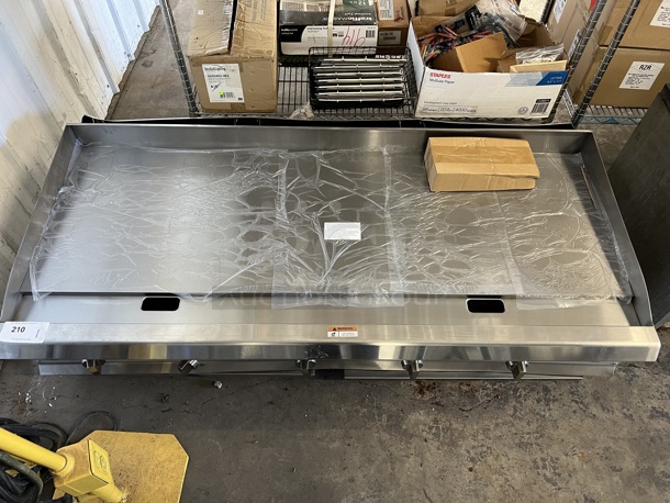 BRAND NEW SCRATCH AND DENT! CPG Cooking Performance Group 351GMCPG60NL Stainless Steel Commercial Countertop Natural Gas Powered Flat Top Griddle w/ Thermostatic Controls. 60x30x16. Tested and Working! - Image 5 of 6