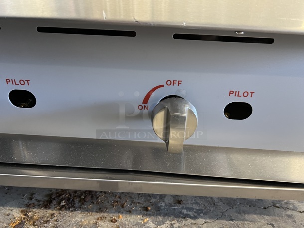 BRAND NEW SCRATCH AND DENT! CPG Cooking Performance Group 351GMCPG60NL Stainless Steel Commercial Countertop Natural Gas Powered Flat Top Griddle w/ Thermostatic Controls. 60x30x16. Tested and Working! - Image 6 of 6