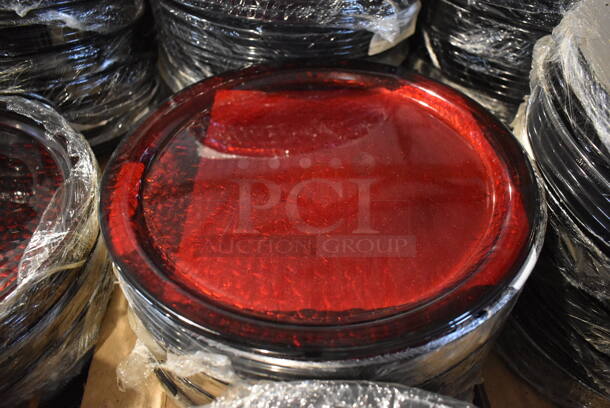 ALL ONE MONEY! PALLET LOT of Hammered Red Glass Chargers. 13x13x0.5 - Image 1 of 6