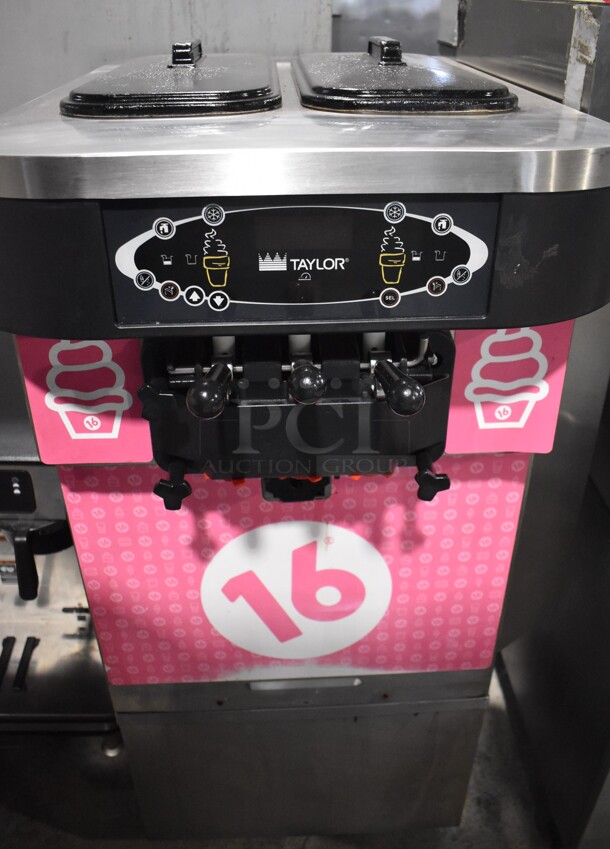 2012 Taylor C723-33 Stainless Steel Commercial Floor Style Air Cooled 2 Flavor w/ Twist Soft Serve Ice Cream Machine. 208-230 Volts, 3 Phase. 27x34x58 - Image 1 of 8